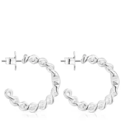 Brincos argola em prata motivo urso Bold Motif