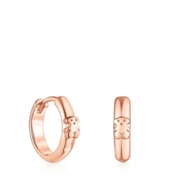 Brincos argola TOUS Basics urso em Prata Vermeil rosa