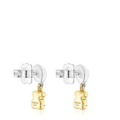 Brincos bicolores curtos com urso TOUS Joy Bits