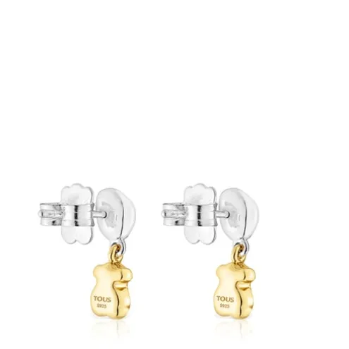 Brincos bicolores curtos com urso TOUS Joy Bits
