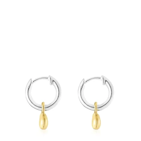 Brincos bicolores de aro com pingente TOUS Joy Bits