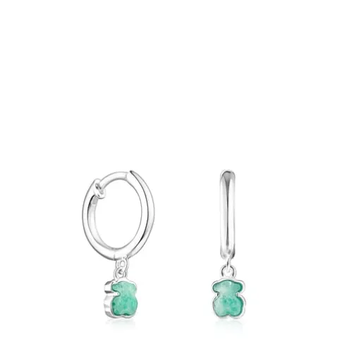 Brincos Cool Color em Prata e Amazonite