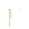 Brincos curto/comprido banhados a ouro de 18 K sobre prata Bold Motif