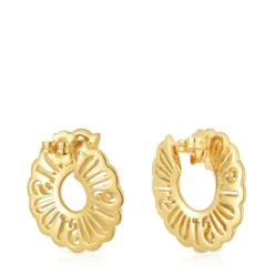 Brincos de argola banhados a ouro de 18 K sobre prata 31 mm Miranda