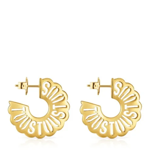 Brincos de argola banhados a ouro de 18 K sobre prata 25 mm Miranda
