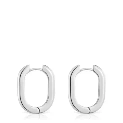 Brincos de argola compridos em prata 22 mm TOUS Basics