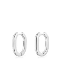 Brincos de argola compridos em prata 22 mm TOUS Basics