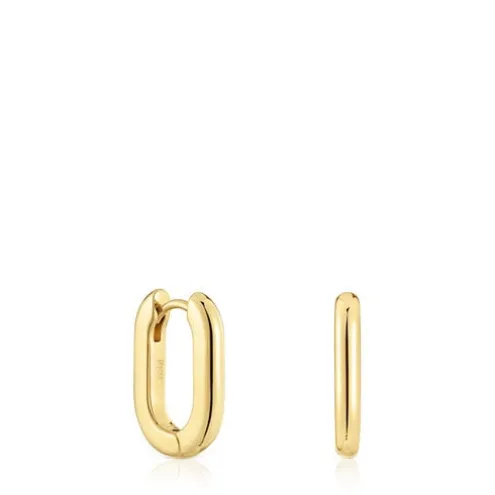 Brincos de argola curtos banhados a ouro de 18 K sobre prata 18,2 mm TOUS Basics