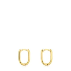 Brincos de argola curtos banhados a ouro de 18 K sobre prata 12 mm TOUS Basics