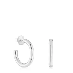 Brincos de argola curtos em prata 15 mm TOUS Basics