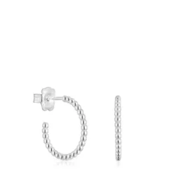 Brincos de argola curtos bolas em prata 15 mm TOUS Basics