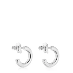 Brincos de argola curtos em prata 8 mm TOUS Basics