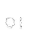 Brincos de argola em prata 10 mm Twisted
