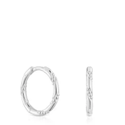 Brincos de argola em prata 12 mm Twisted