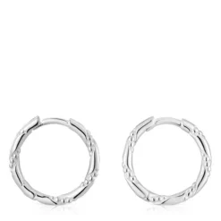 Brincos de argola em prata 12 mm Twisted