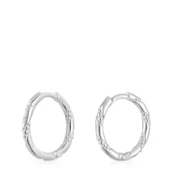 Brincos de argola em prata 12 mm Twisted