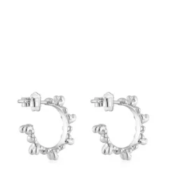Brincos de argola em prata 12 mm Bold Bear