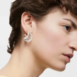 Brincos de argola oval em prata Galia Basics