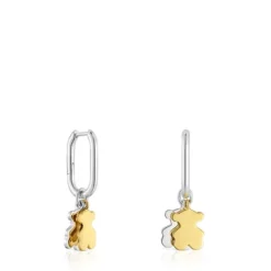 Brincos de argola pequenos motivo urso bicolor Sweet Dolls