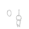 Brincos em prata curtos/compridos com argolas e detalhes Hold