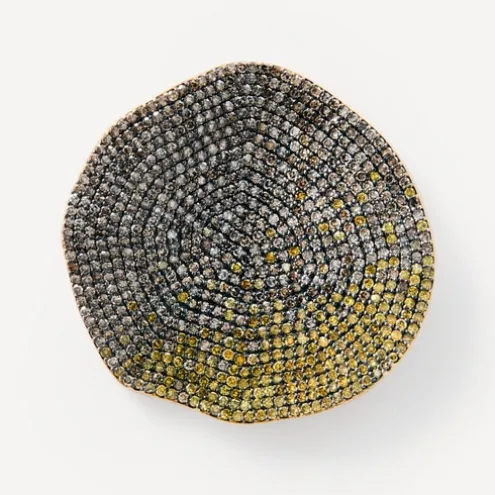 Brincos grandes ATELIER Nenufar em Ouro e Diamantes amarelos