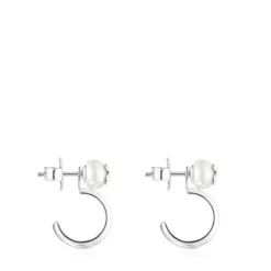 Brincos Icon Pearl em Prata e Pérola