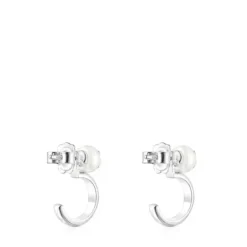 Brincos Icon Pearl em Prata e Pérola