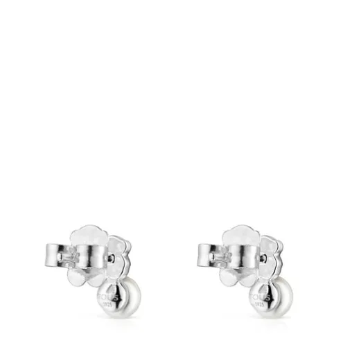Brincos Mini Color em Prata com Quartzito e Pérola