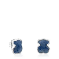 Brincos New Color em Prata com Quartzo com Dumortierite