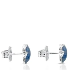 Brincos New Color em Prata com Quartzo com Dumortierite
