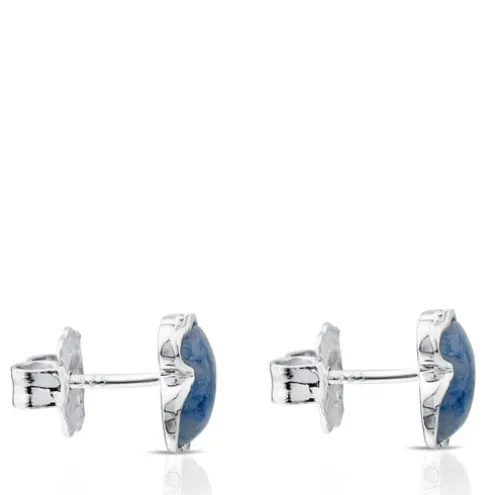Brincos New Color em Prata com Quartzo com Dumortierite