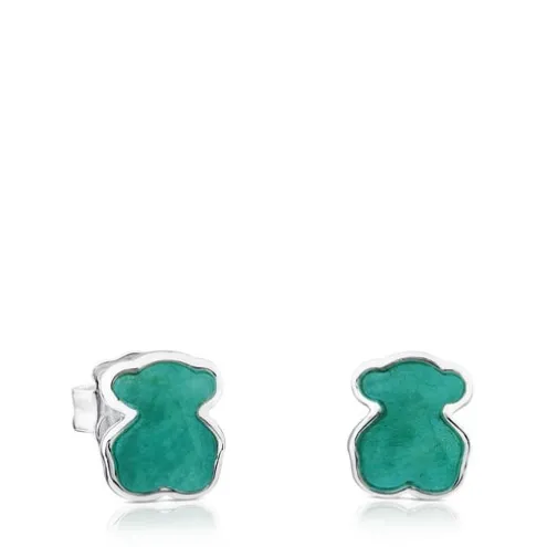 Brincos New Color em Prata com Amazonite