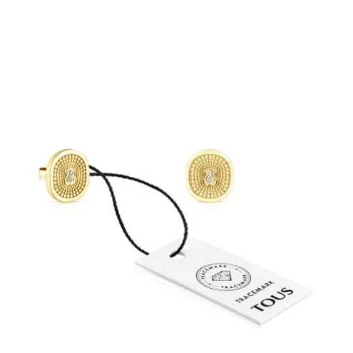 Brincos Oursin em ouro com diamantes de 0,02 ct