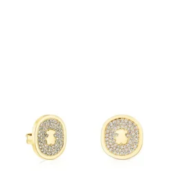 Brincos Oursin em ouro com diamantes de 0,42 ct