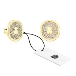 Brincos Oursin em ouro com diamantes de 0,42 ct