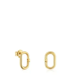 Brincos pequenos em ouro 12 mm Hold Oval