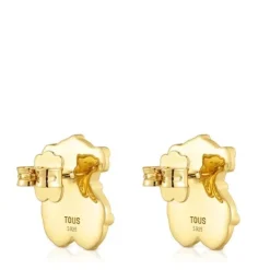 Brincos pequenos urso banhados a ouro de 18 K sobre prata TOUS Grain