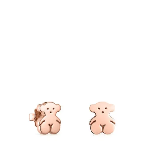 Brincos Sweet Dolls urso em Prata vermeil rosa