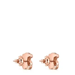 Brincos Sweet Dolls urso em Prata vermeil rosa