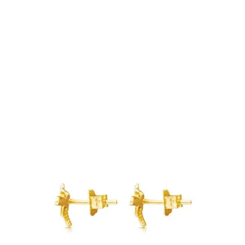 Brincos TOUS Bear em ouro com diamantes.