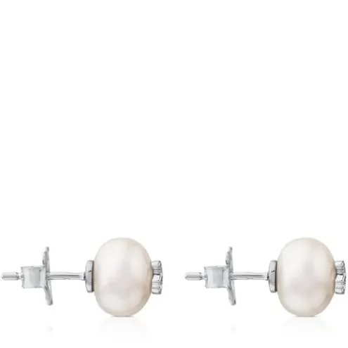Brincos TOUS Puppies de Ouro branco com diamantes