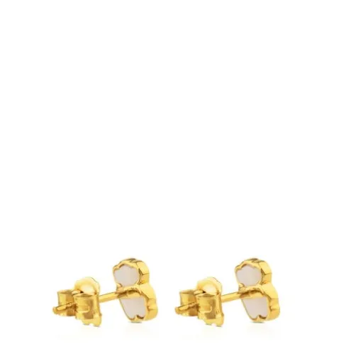 Brincos XXS urso em Ouro e Nácar