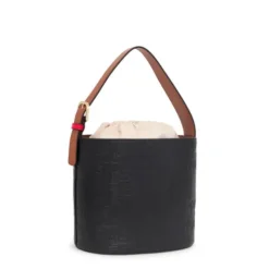 Bucket bag preta e castanha TOUS Nanda