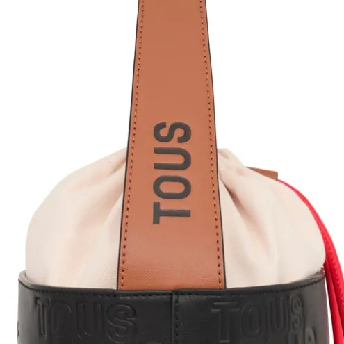 Bucket bag preta e castanha TOUS Nanda