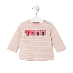 Camisola às riscas Casual cor-de-rosa