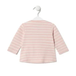 Camisola às riscas Casual cor-de-rosa
