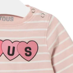 Camisola às riscas Casual cor-de-rosa