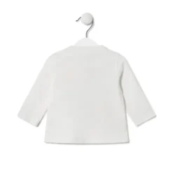 Camisola Ursos, corações e flores Casual cor crua