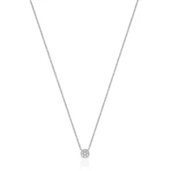 Colar Alecia em Ouro Branco com Diamantes