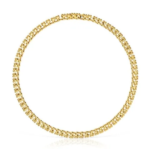 Colar curto banhado a ouro de 18 K sobre prata com motivos urso Bold Bear